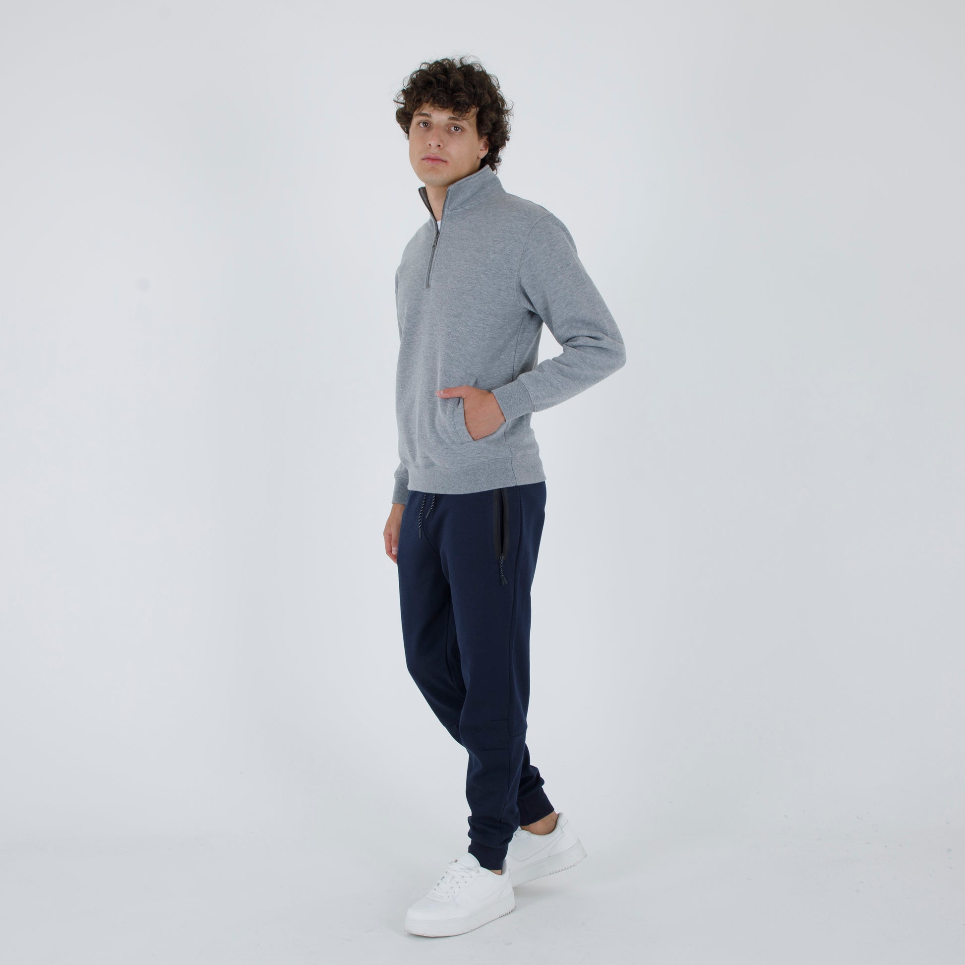 Felpa mezza zip