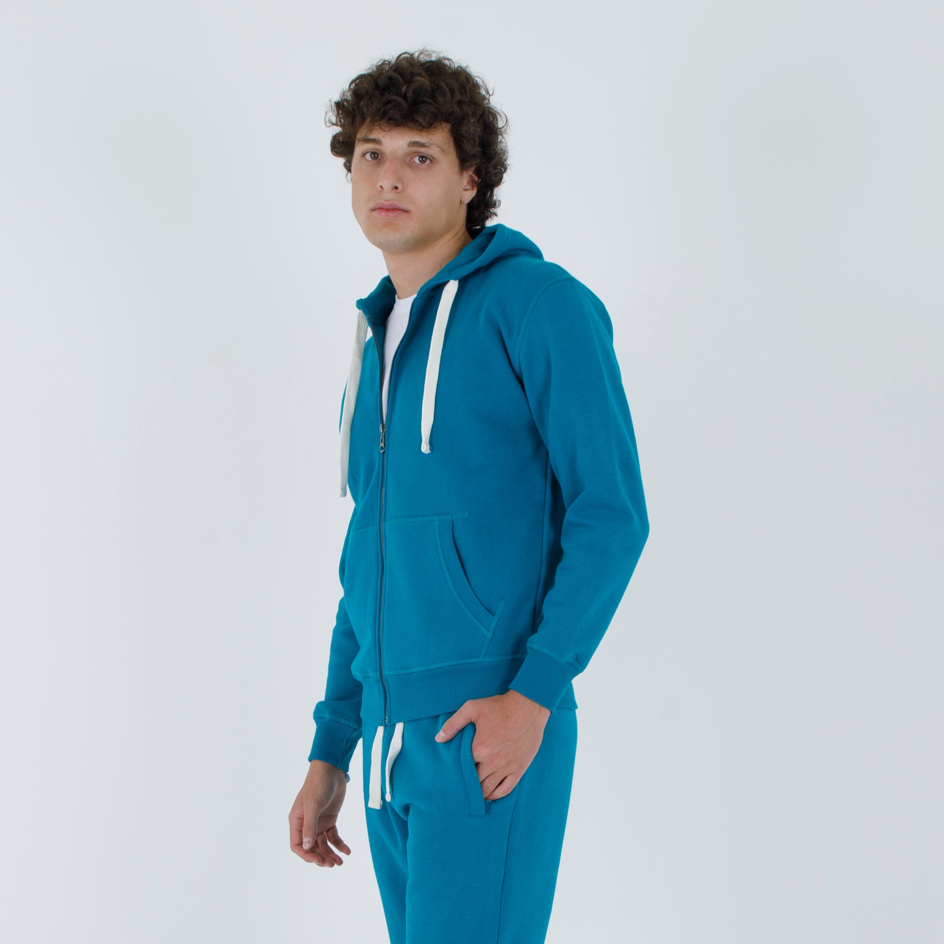 Felpa cappuccio zip