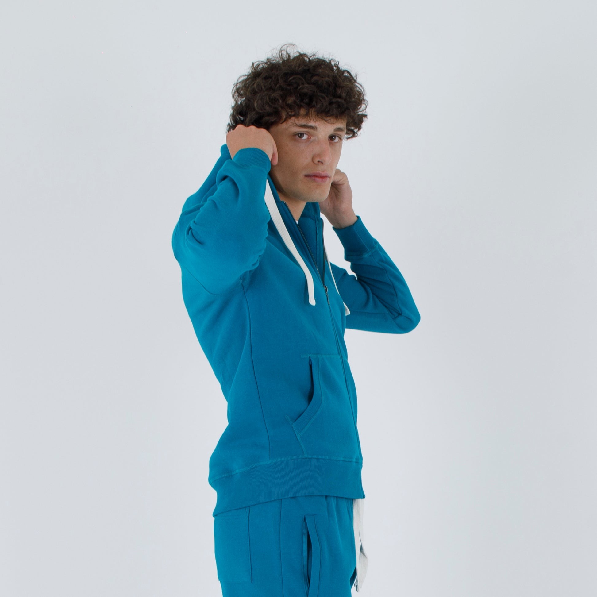 Felpa cappuccio zip