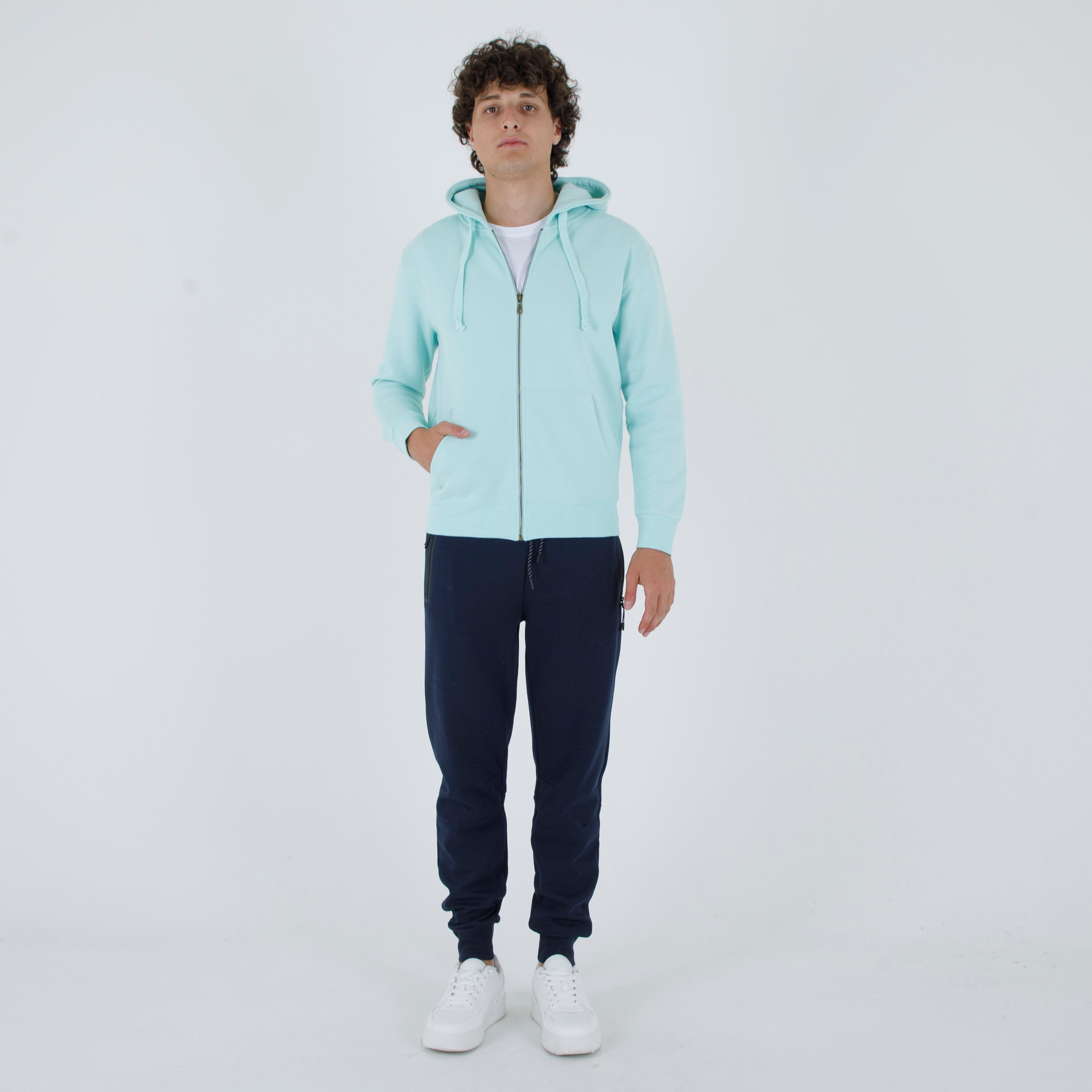 Felpa zip con cappuccio