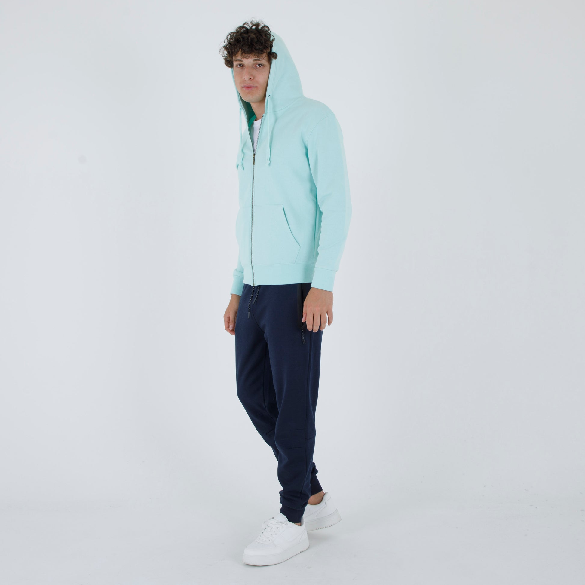 Felpa zip con cappuccio