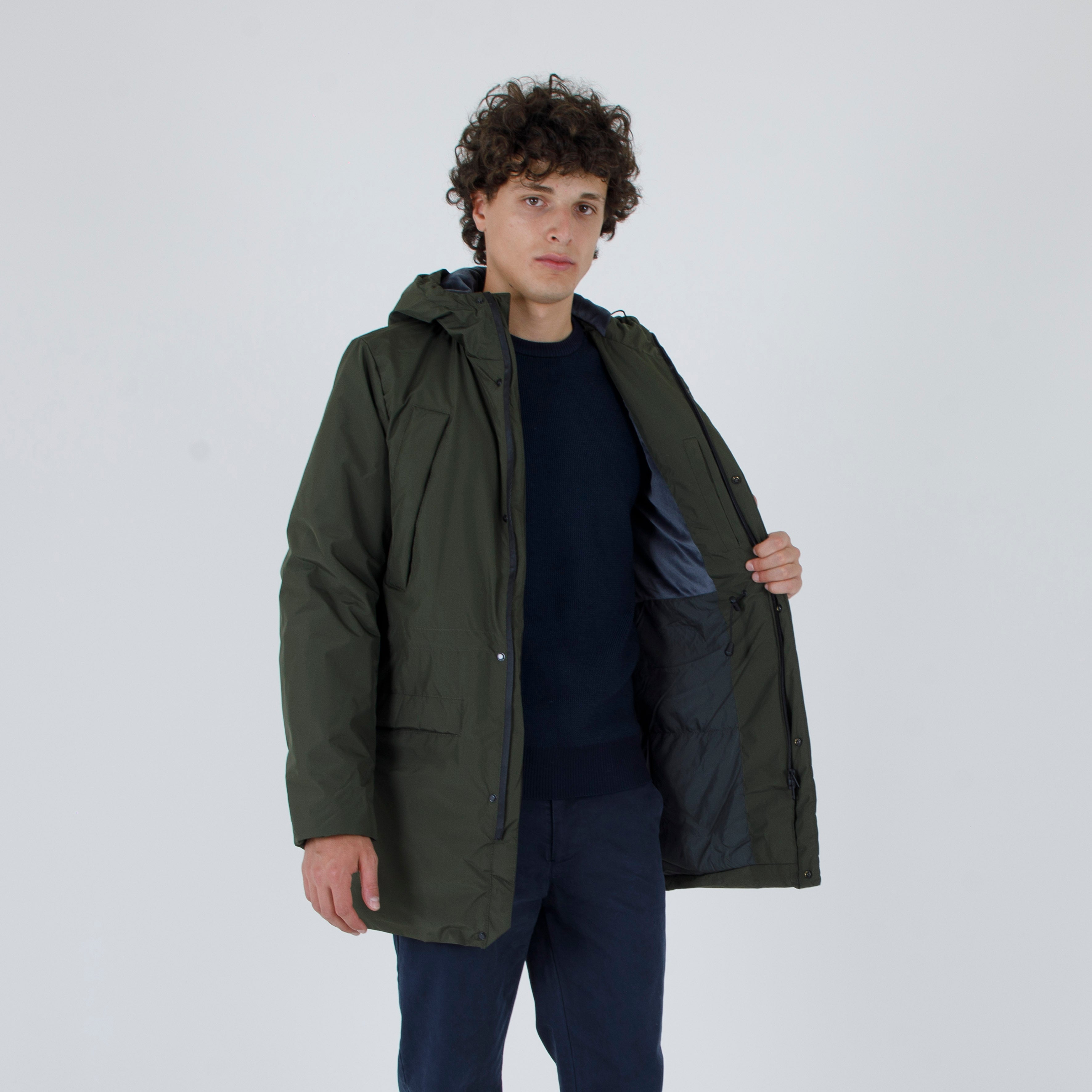 Parka in nylon con cappuccio