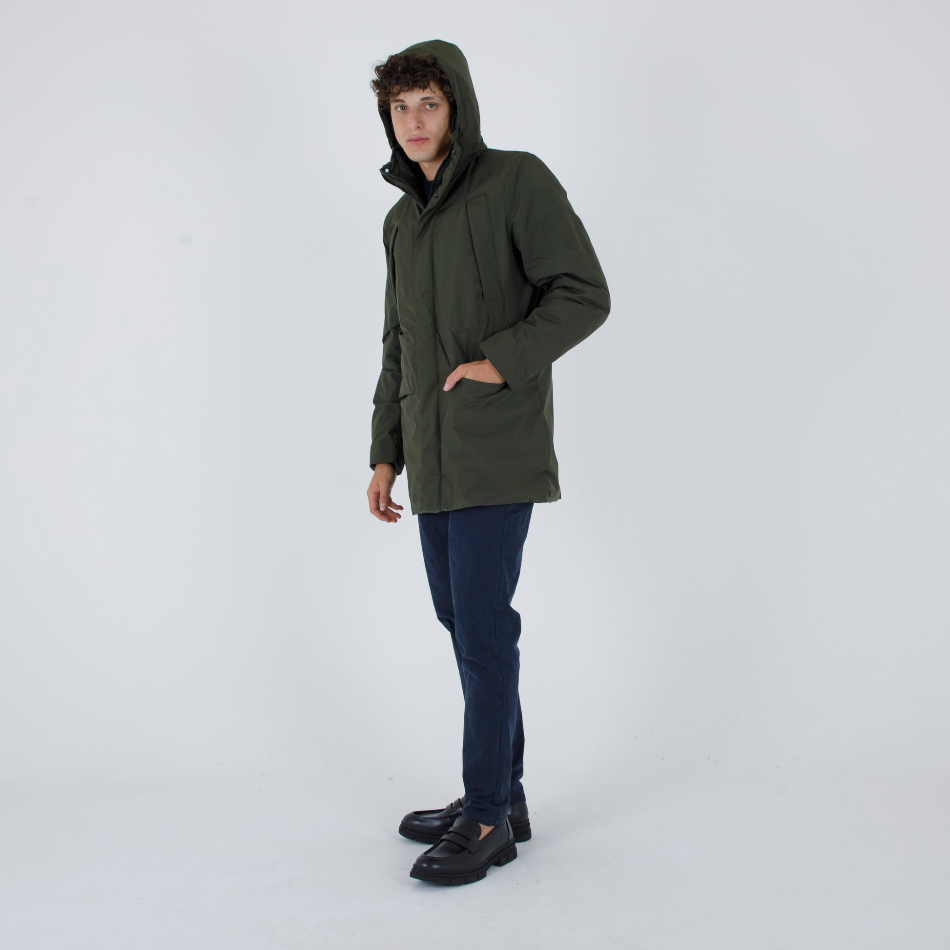 Parka in nylon con cappuccio