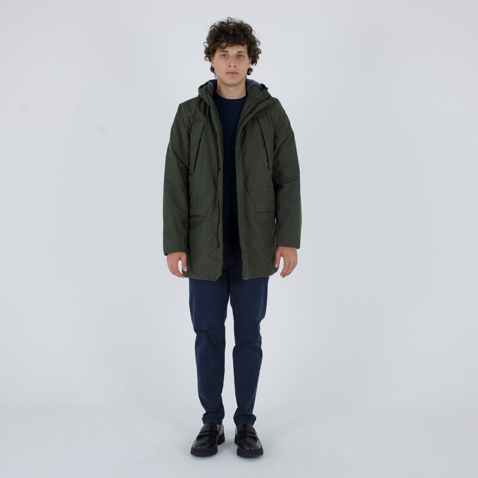 Parka in nylon con cappuccio