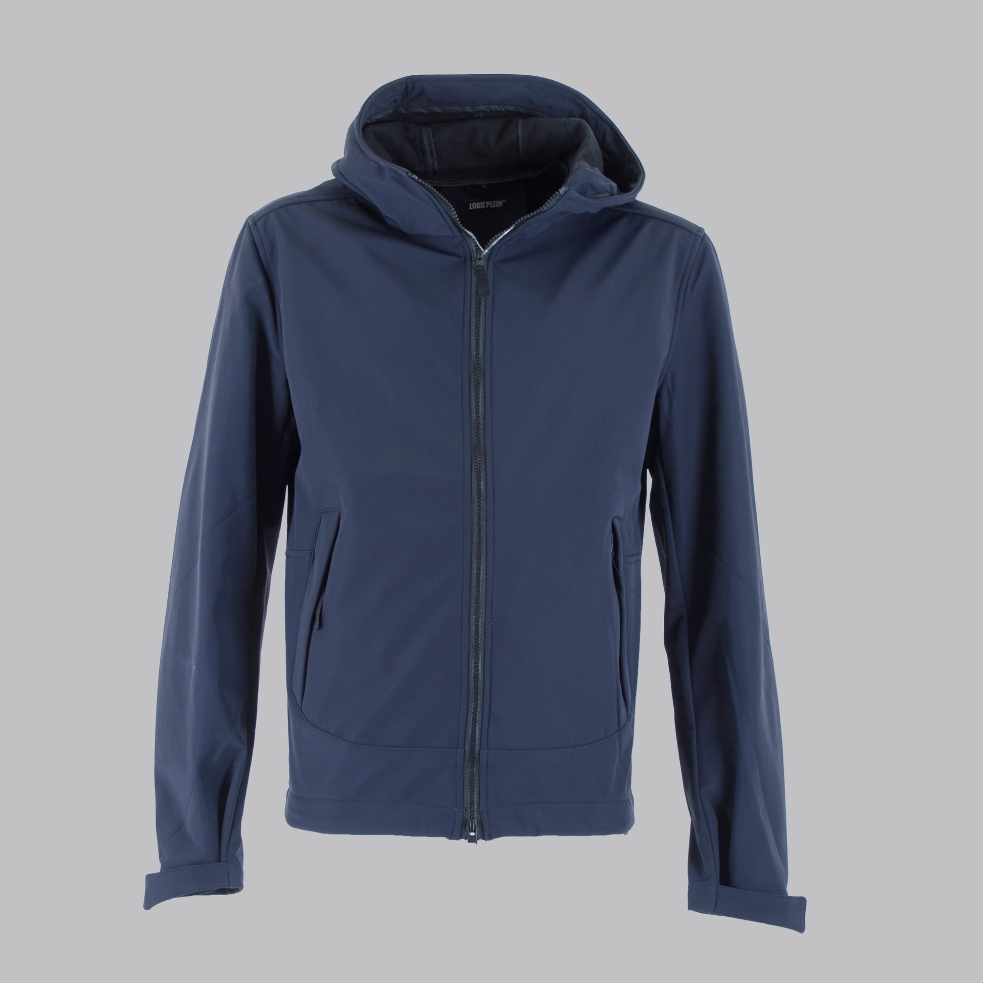 giubbetto zip con cappuccio tessuto tecnico