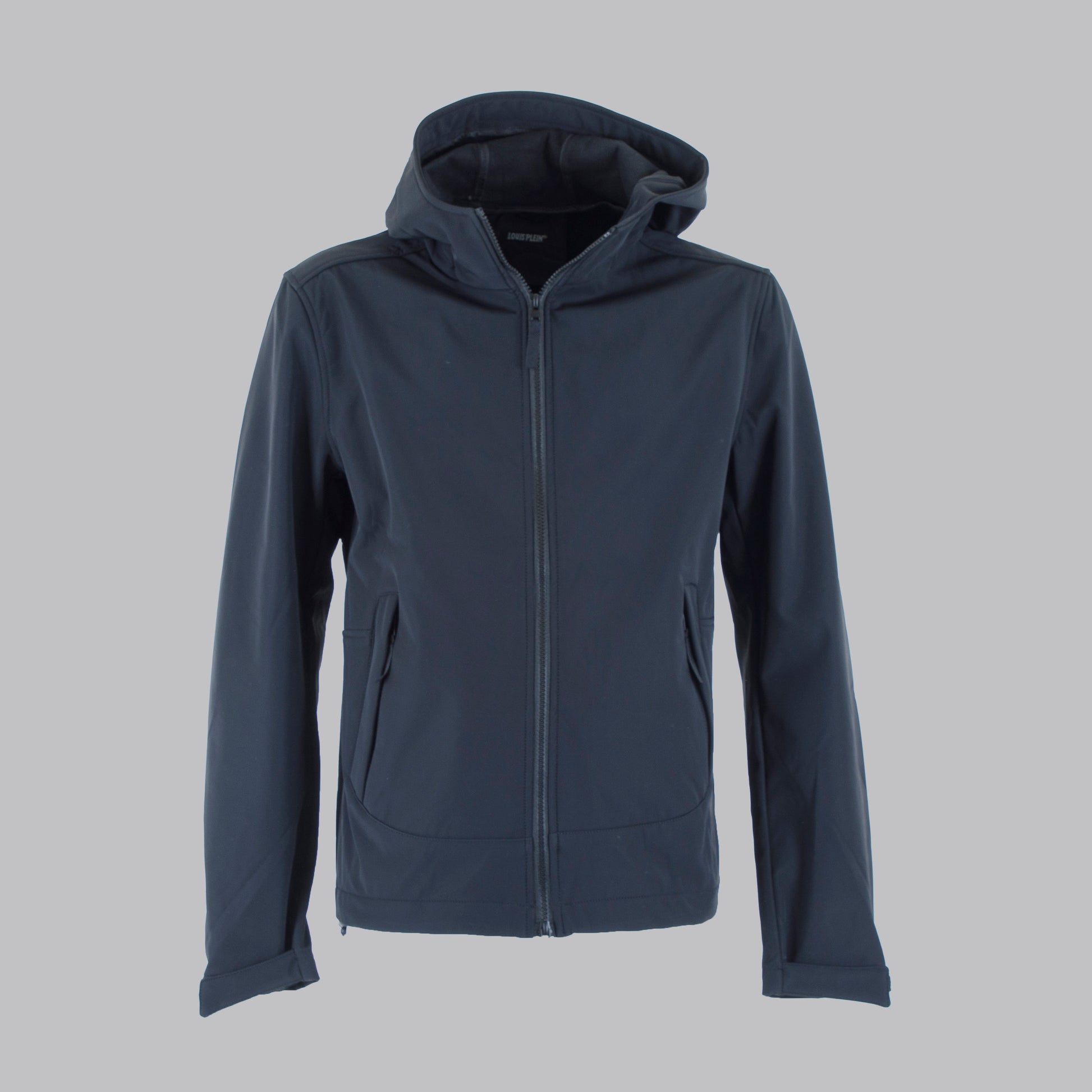 giubbetto zip con cappuccio tessuto tecnico
