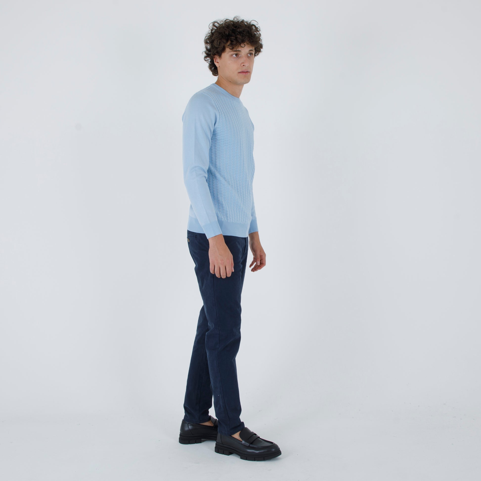 pullover girocollo  treccia piccola