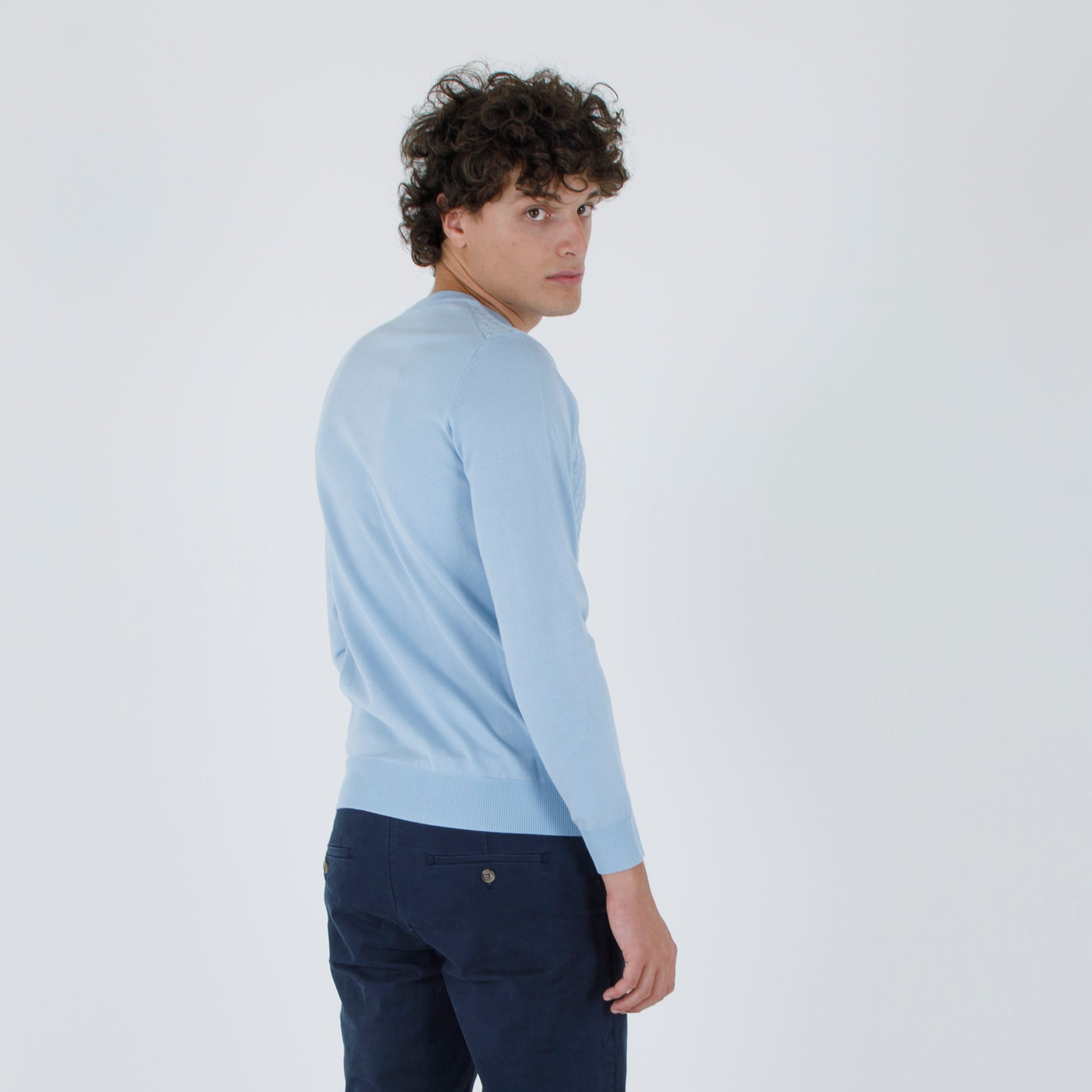 pullover girocollo  treccia piccola