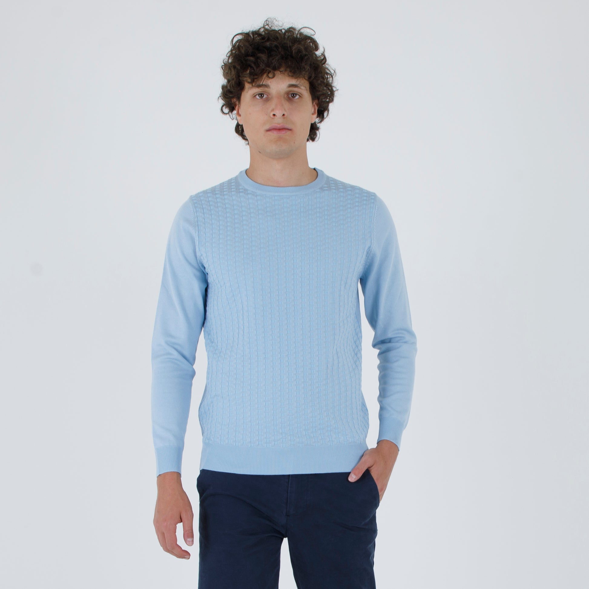 pullover girocollo  treccia piccola