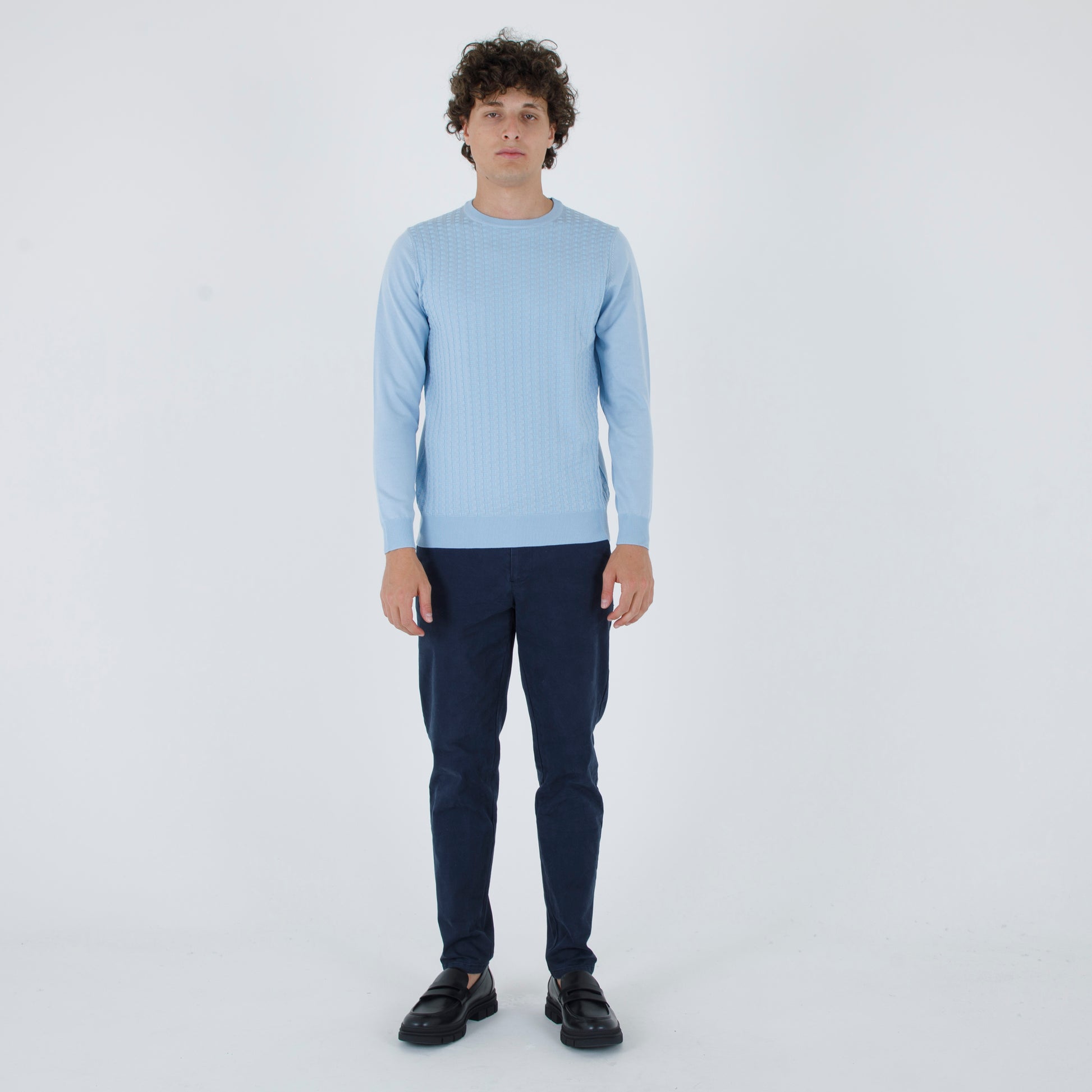 pullover girocollo  treccia piccola