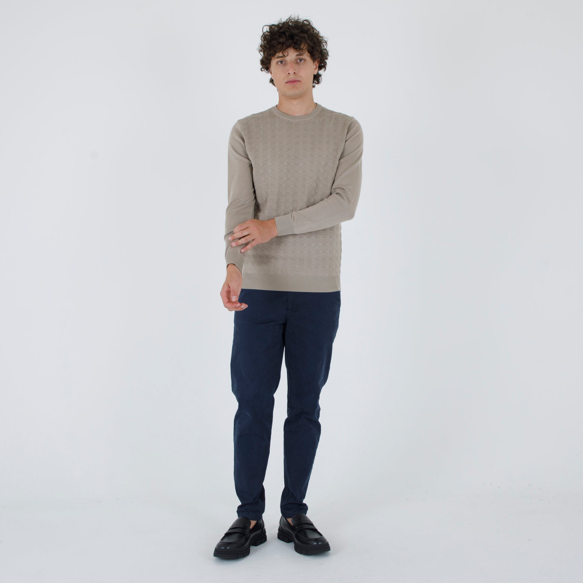 pullover jacquard girocollo