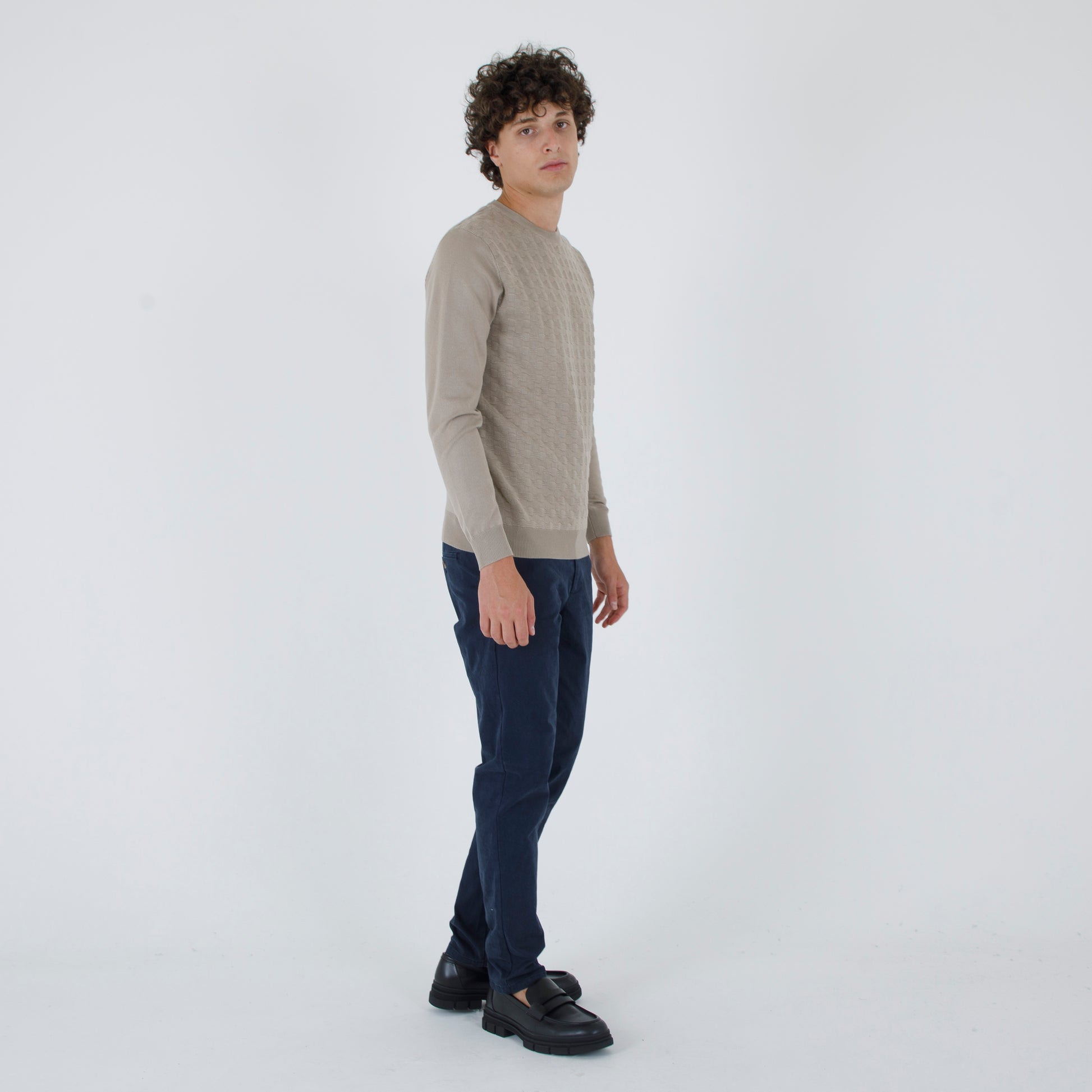 pullover jacquard girocollo