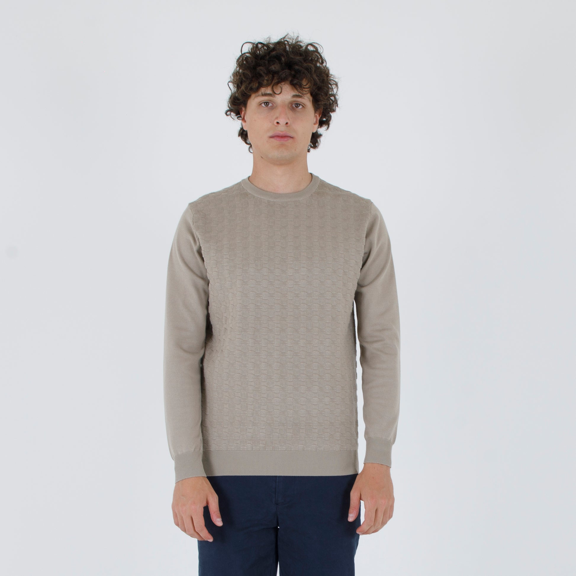 pullover jacquard girocollo