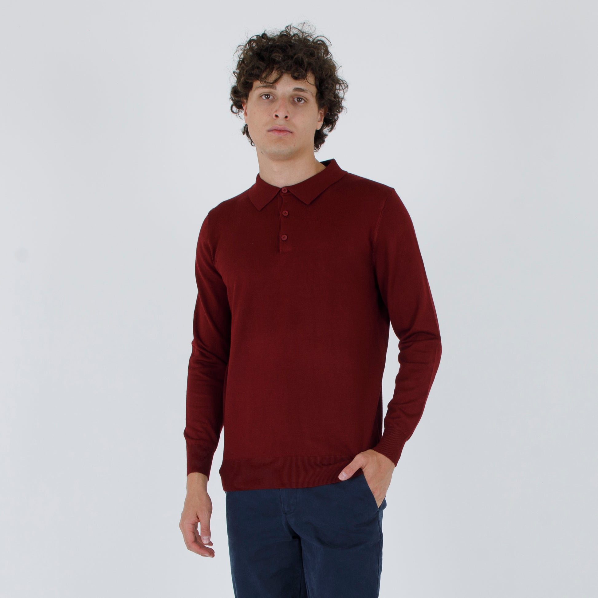 Polo 4 bottoni rasato