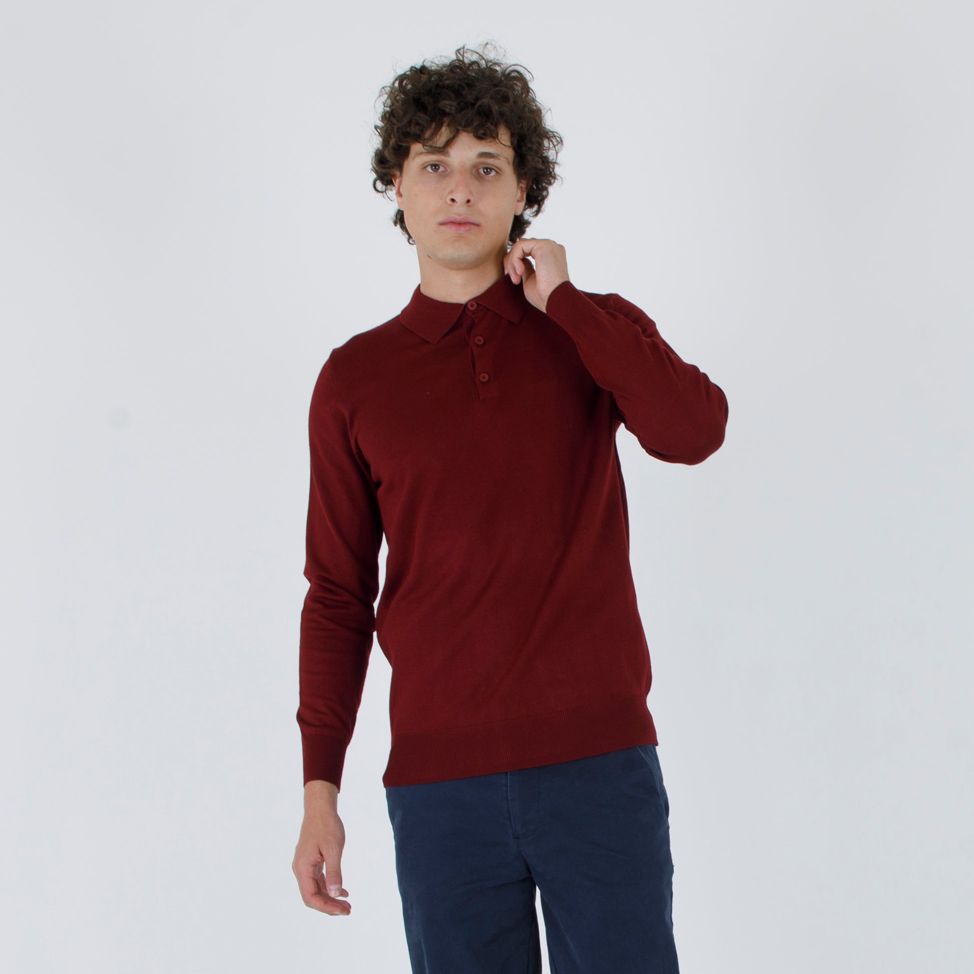 Polo 4 bottoni rasato