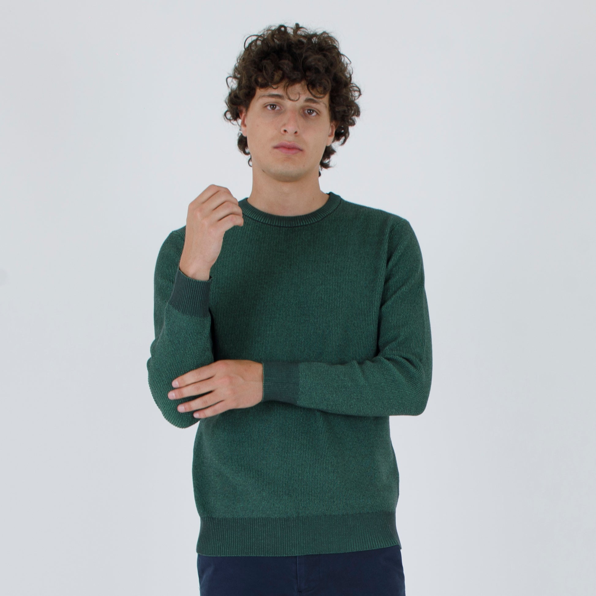 Pullover Girocollo costina 1x1