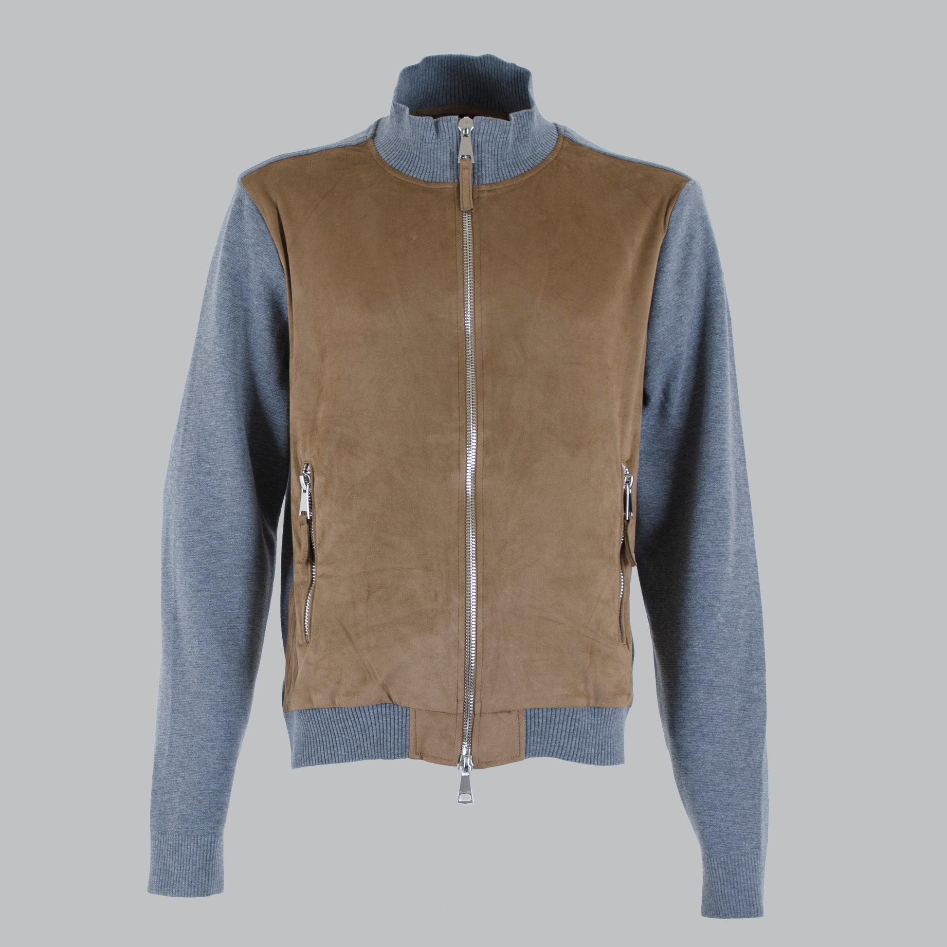Blusotto maglia ecopelle zip