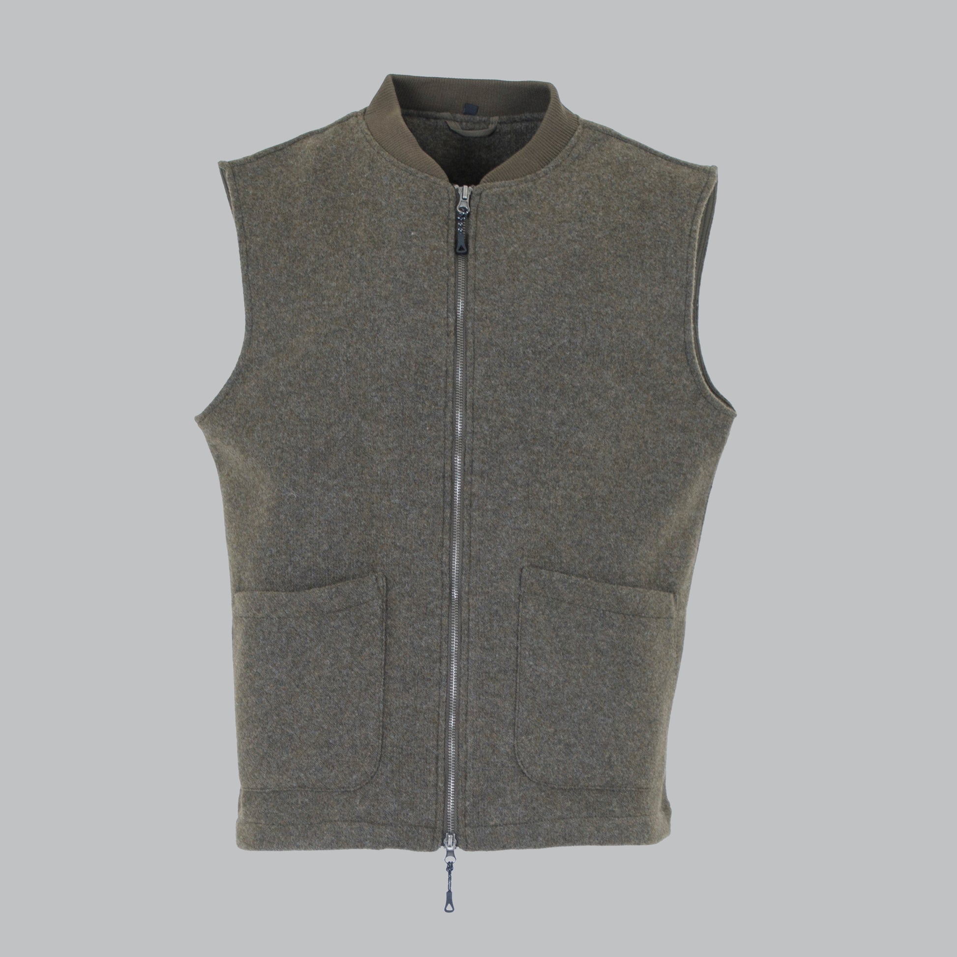 Gilet con zip in tessuto