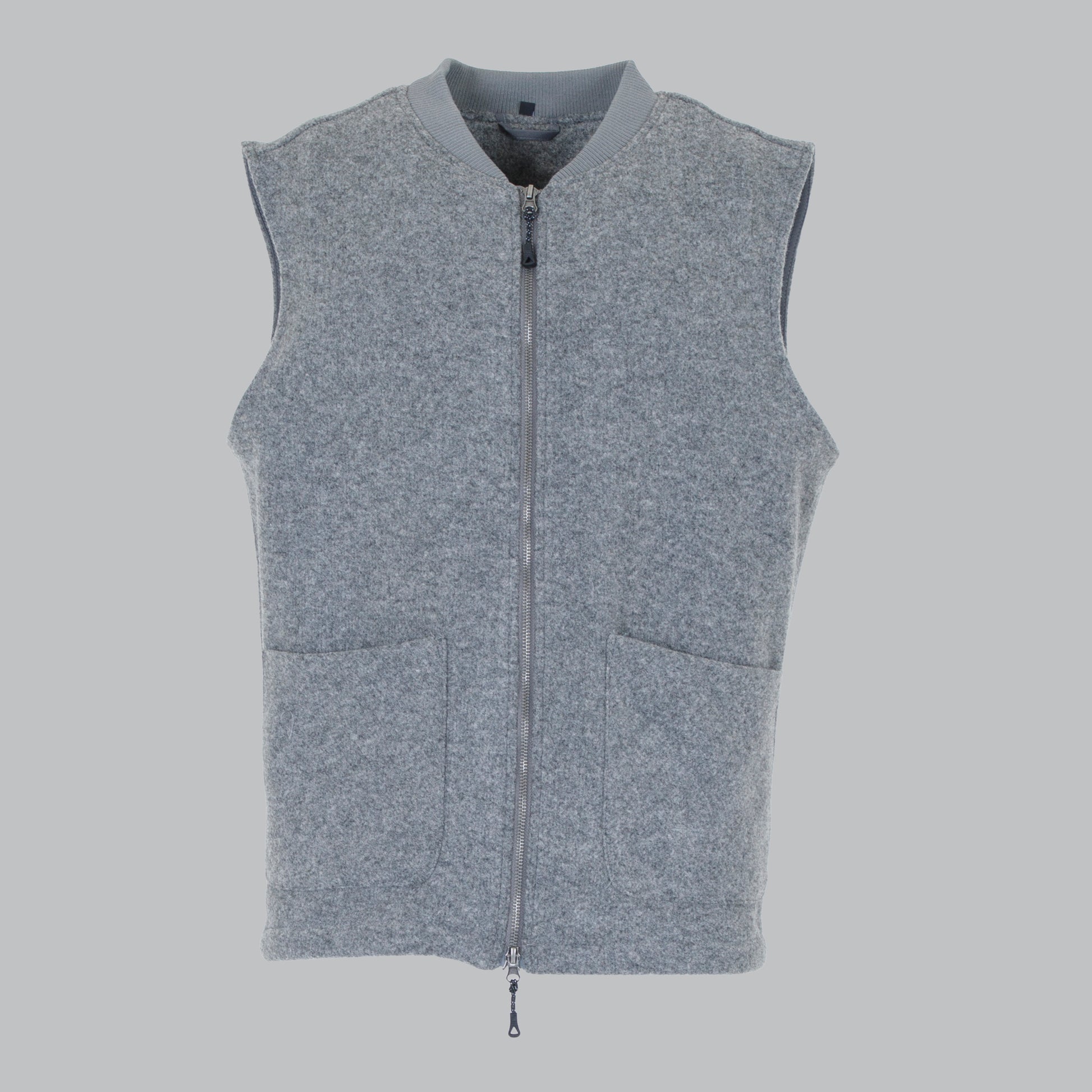 Gilet con zip in tessuto