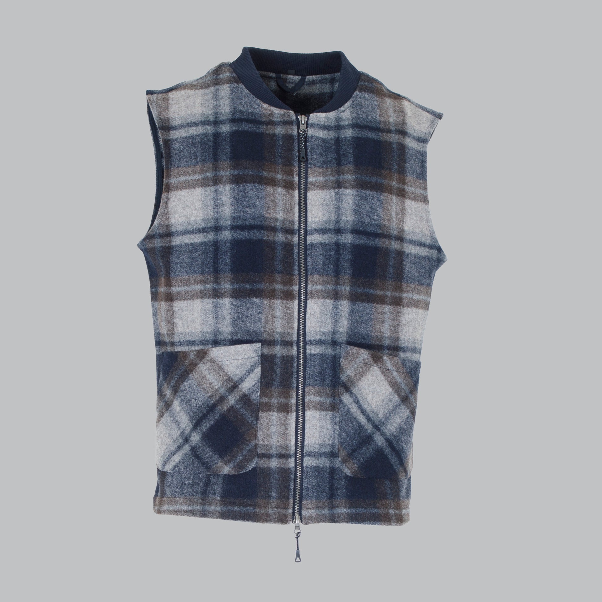 Gilet con zip in tessuto