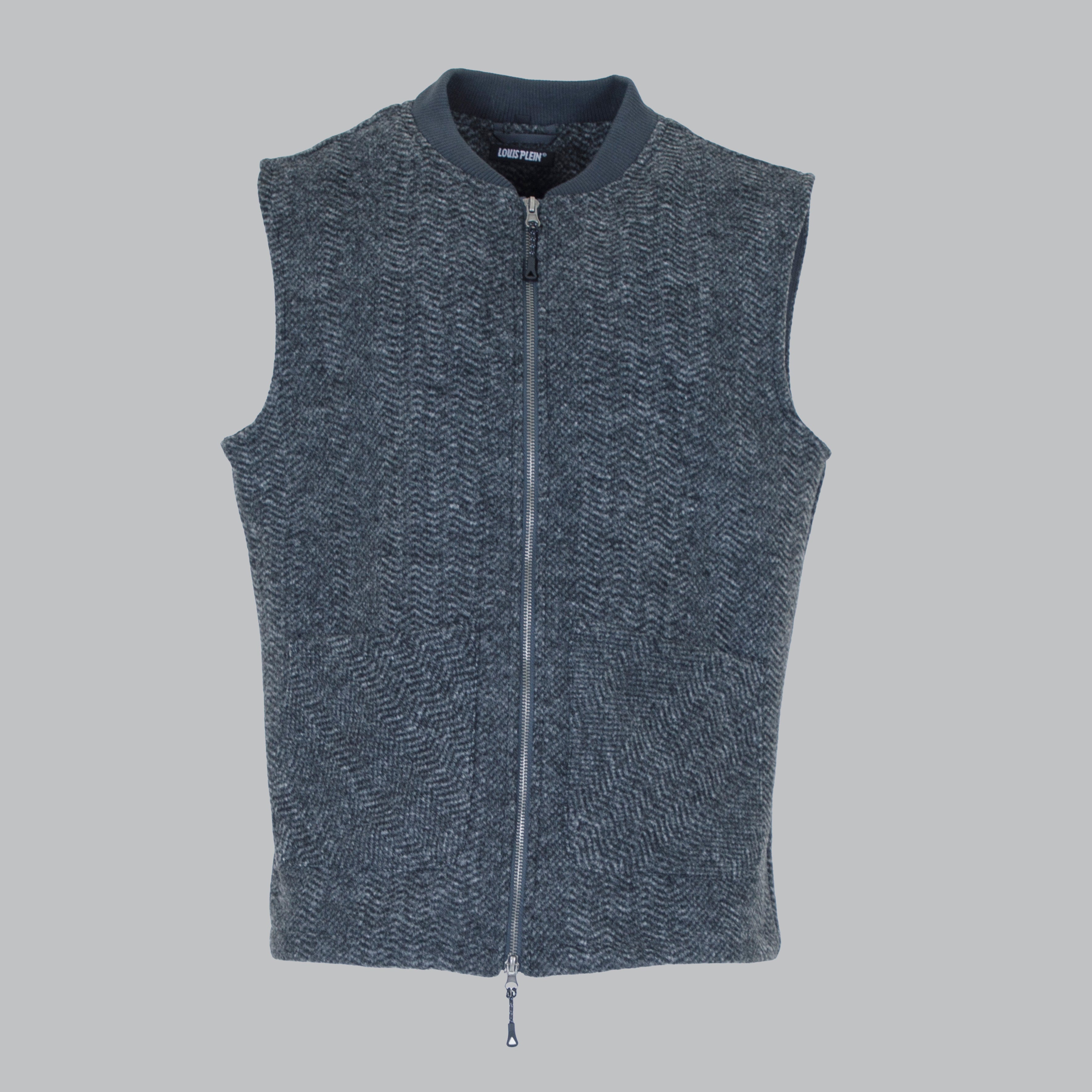 Gilet con zip in tessuto