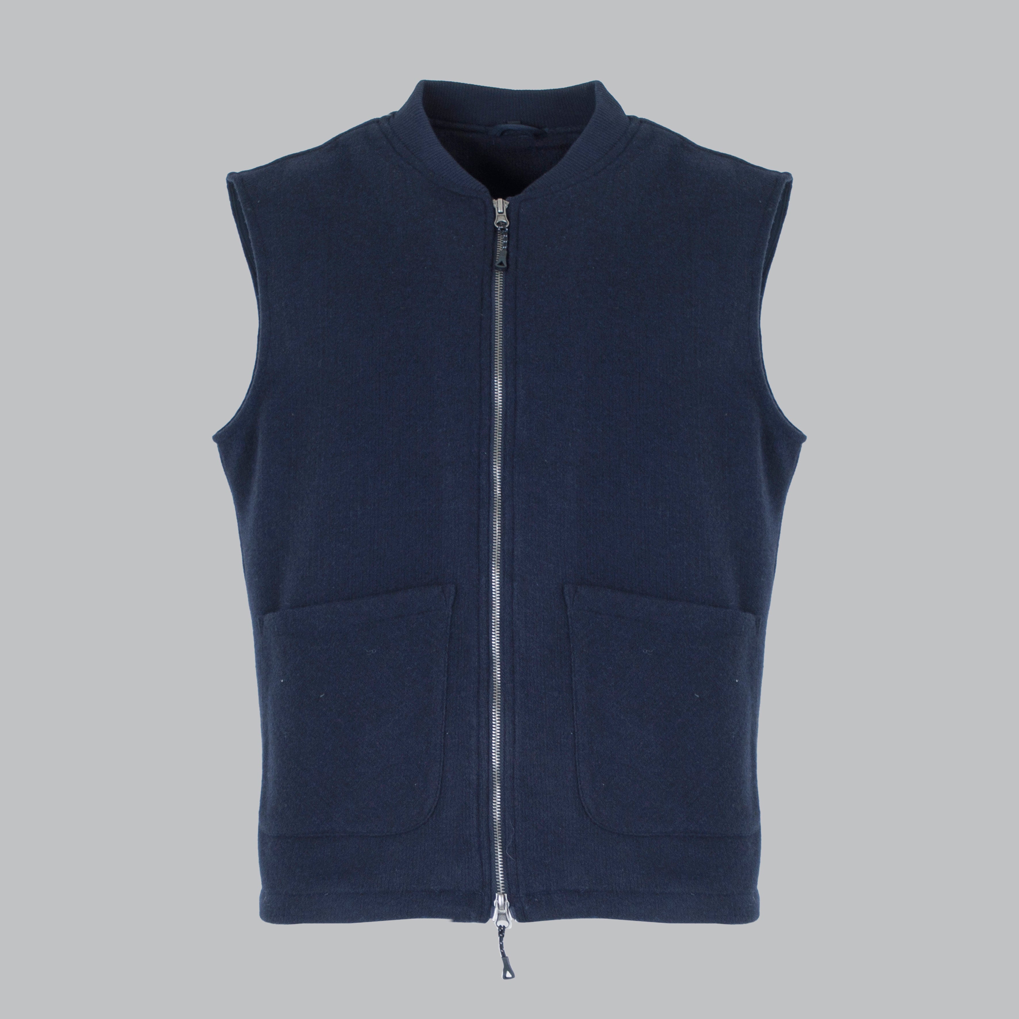 Gilet con zip in tessuto