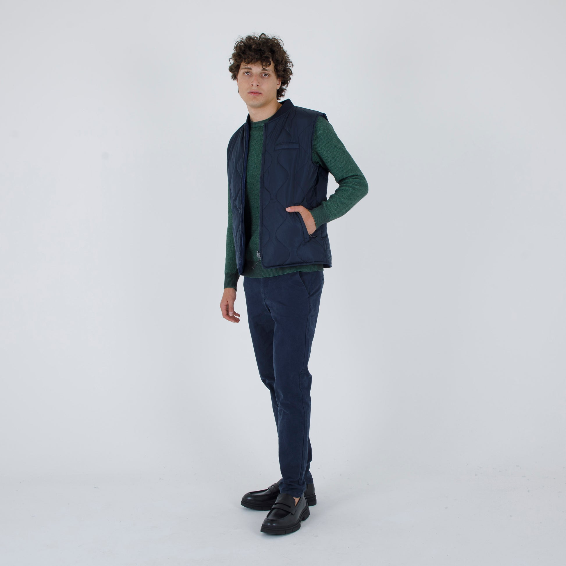 Gilet  in nylon e jeans reversibile