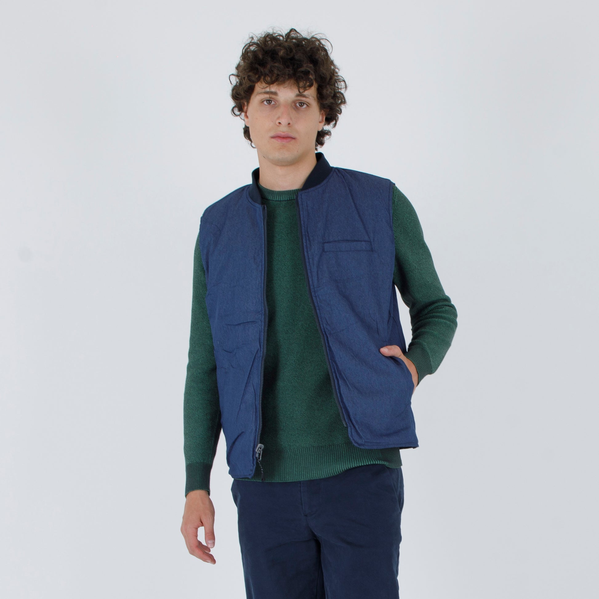 Gilet  in nylon e jeans reversibile
